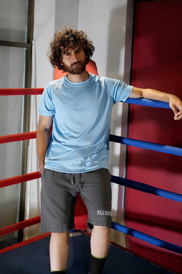 Elo Polo Republica Men's Essentials Raglan Sleeve Activewear Tee Shirt Black