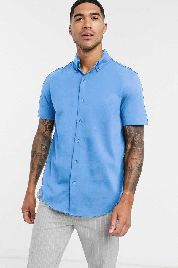 elo Polo Republica Men's Essentials Short Sleeve Pique Casual Shirt Sky