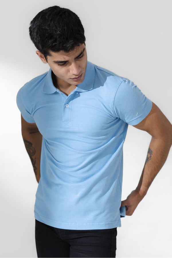 elo Polo Republica Men's Essentials Short Sleeve Polo Shirt Sky