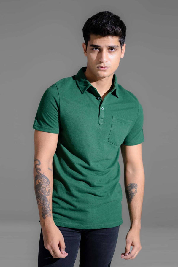 Elo Polo Republica Men's Essentials Tailored Collar Pocket Polo Shirt Lime