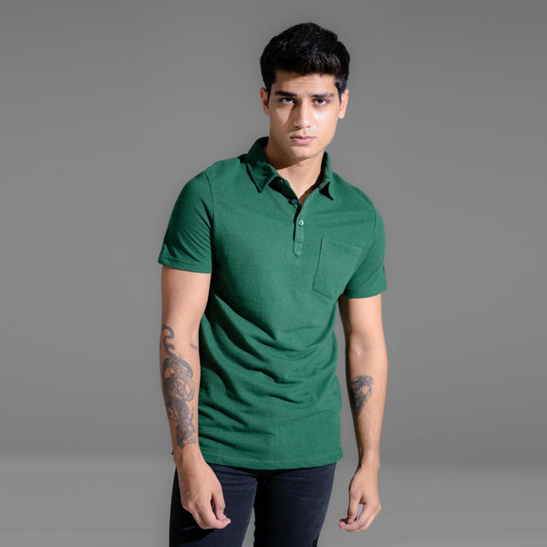 Elo Polo Republica Men's Essentials Tailored Collar Pocket Polo Shirt Lime