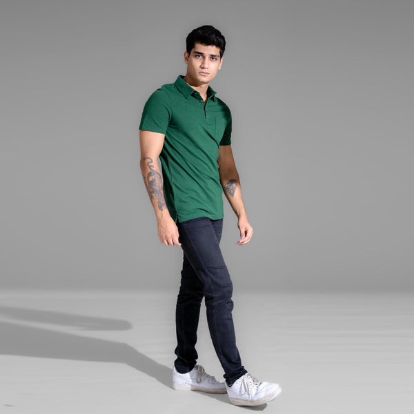 Elo Polo Republica Men's Essentials Tailored Collar Pocket Polo Shirt Lime