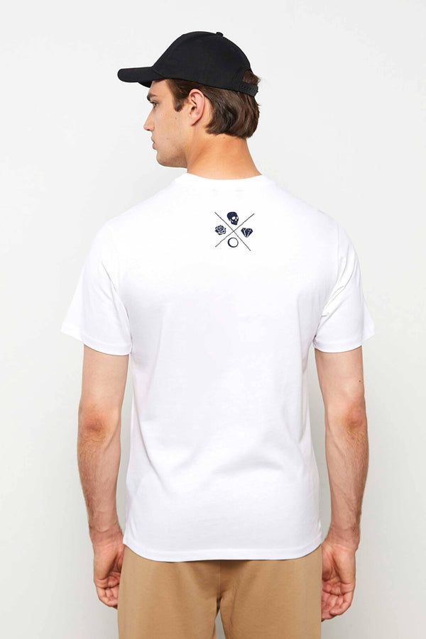 Elo Polo Republica Men's Fear Embroidered Crew Neck Tee Shirt White