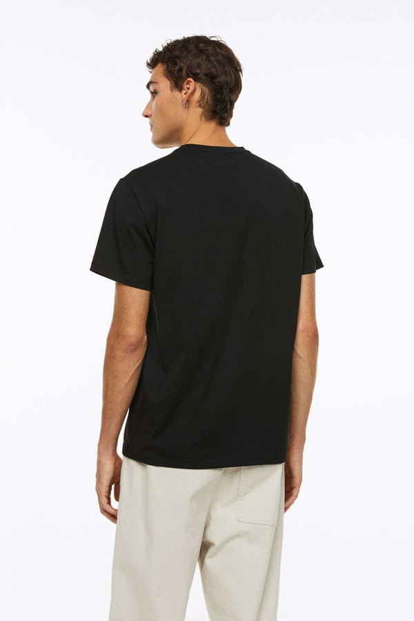 Elo Polo Republica Men's Feel Good Printed Crew Neck Tee Shirt Black