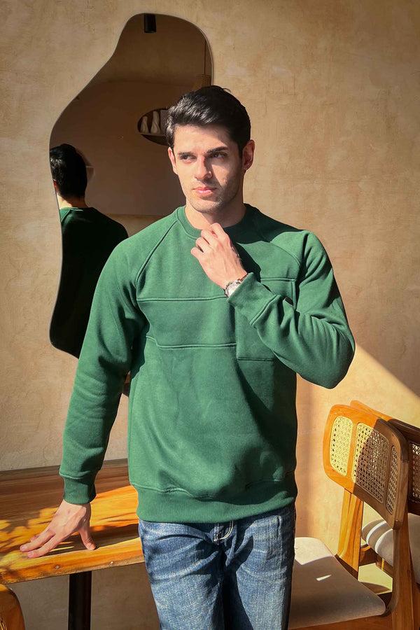 Elo Polo Republica Men's Flap Pocket Raglan Sleeve Sweat Shirt Black