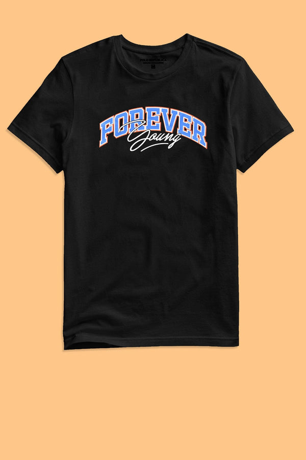 Elo Polo Republica Men's Forever Printed Crew Neck Tee Shirt Black