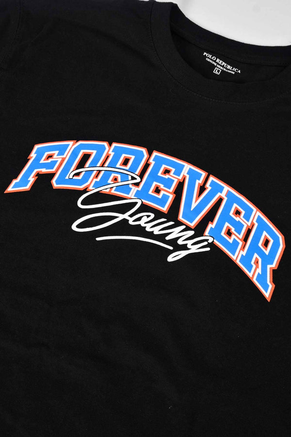 Elo Polo Republica Men's Forever Printed Crew Neck Tee Shirt Black