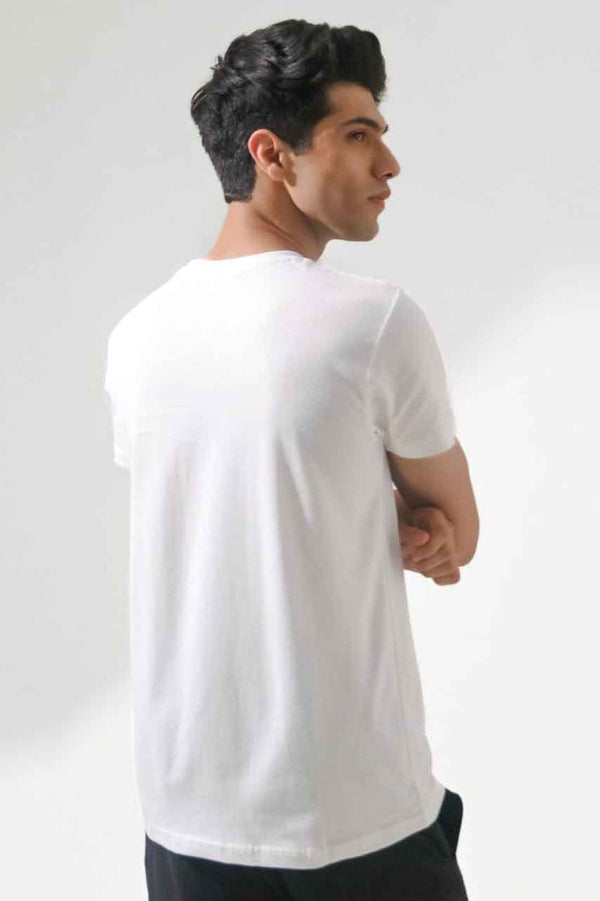 Elo Polo Republica Men's Forever Printed Crew Neck Tee Shirt White