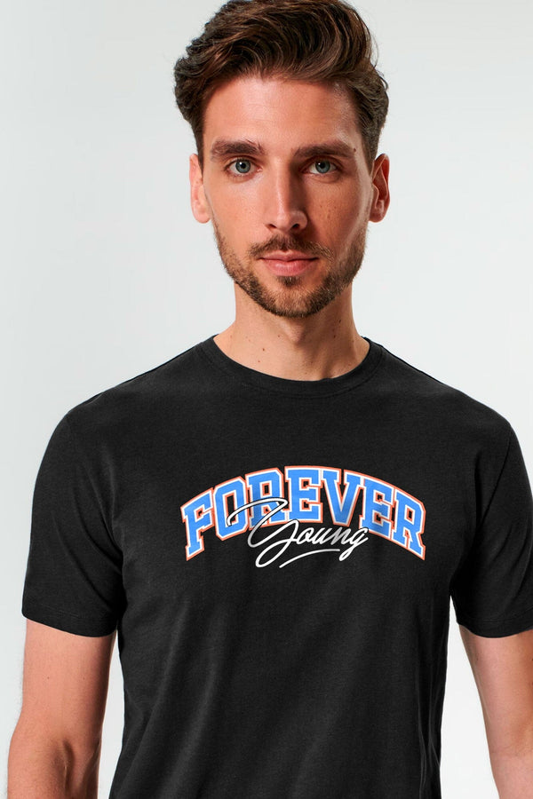 elo Polo Republica Men's Forever Printed Crew Neck Tee Shirt Black