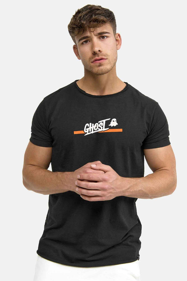 elo Polo Republica Men's Ghost Printed Crew Neck Tee Shirt Black