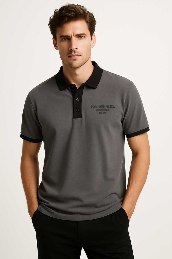 elo Polo Republica Men's Great Britain Polo Shirt Graphite