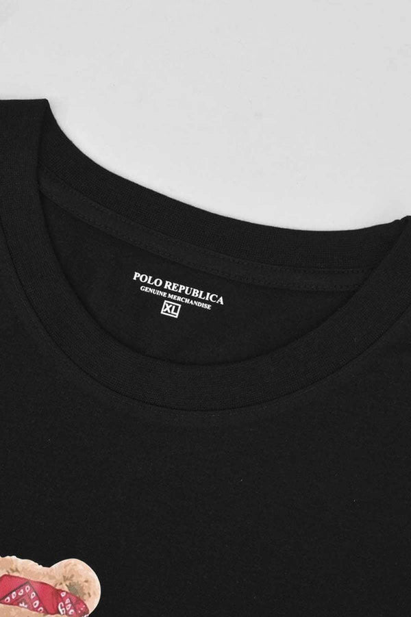 Elo Polo Republica Men's Hip Hop Printed Short Sleeve Tee Shirt Black