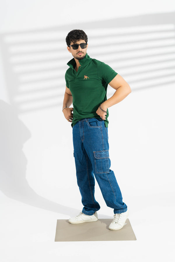 Elo Polo Republica Men's Horse Rider Embroidered Short Sleeve Polo Shirt Off White