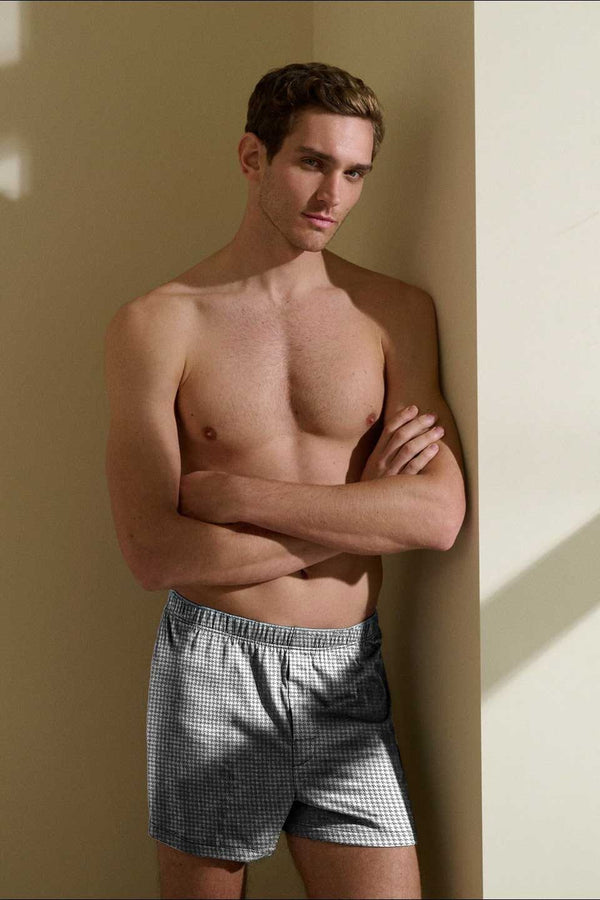 Elo Polo Republica Men's Houndstooth Boxer Shorts - Pack Of 5 Black & White