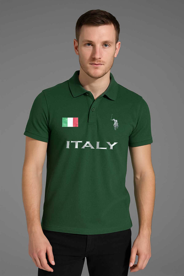 elo Polo Republica Men's Italy Polo Shirt Bottle Green