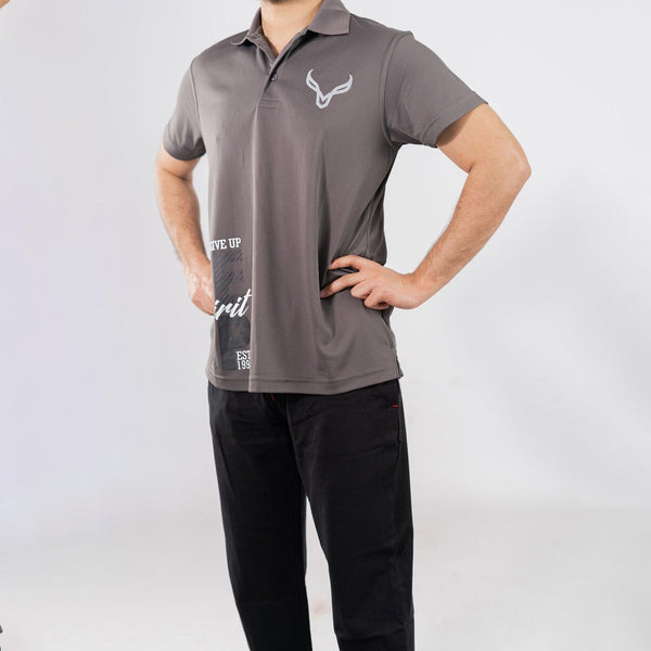 elo Polo Republica Men's Keep Spirit Printed Activewear Polo Shirt Graphite