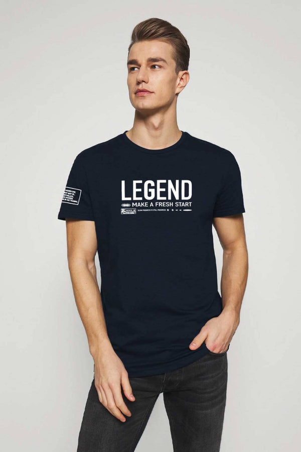 elo Polo Republica Men's Legend Printed Crew Neck Tee Shirt Navy