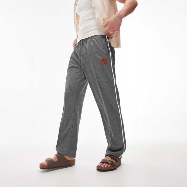 elo Polo Republica Men's Lion Crest Embroidered Terry Trousers Charcoal
