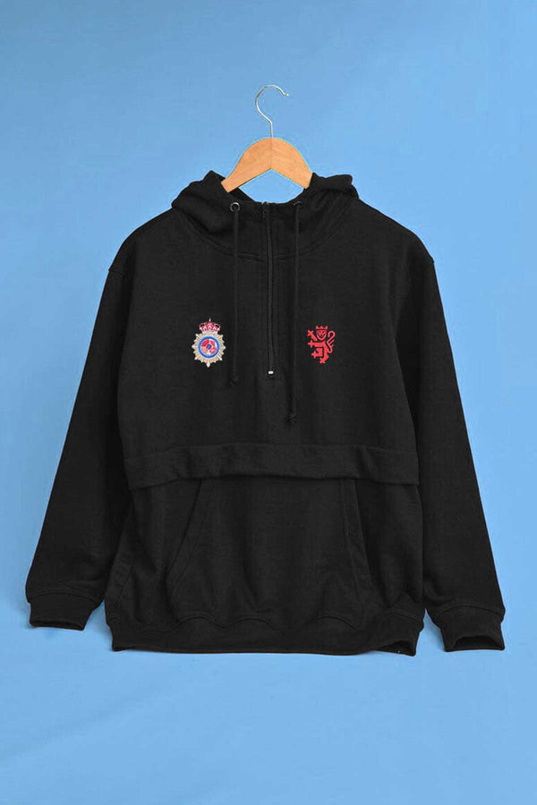 Elo Polo Republica Men's Lion & Crest Embroidered Zipper Terry Hoodie Black