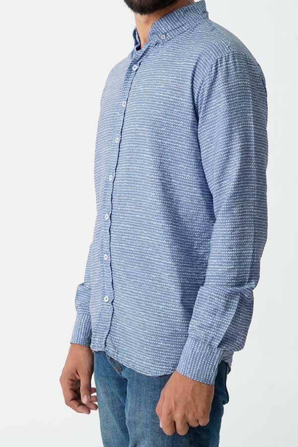 Elo Polo Republica Men's Little Heart Button Down Casual Shirt Pink