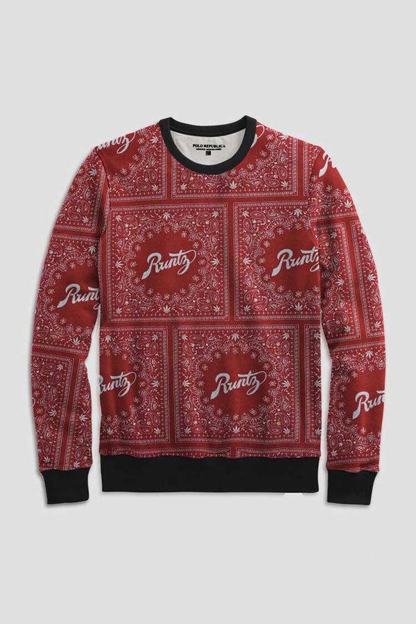 elo Polo Republica Men's Lommel Multi Design Terry Sweat Shirt Red & White