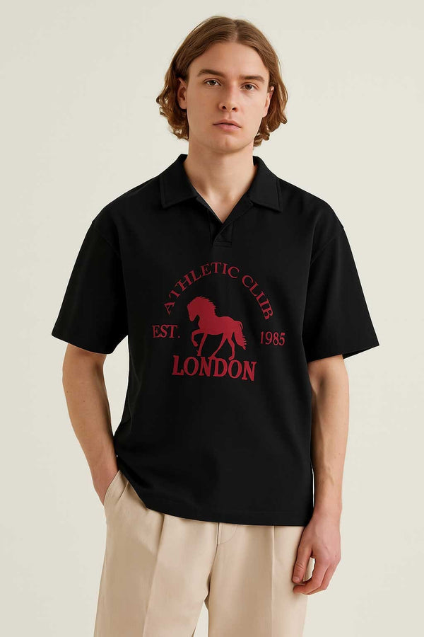 Elo Polo Republica Men's London Drop Shoulder Oversized Polo Shirt Maroon