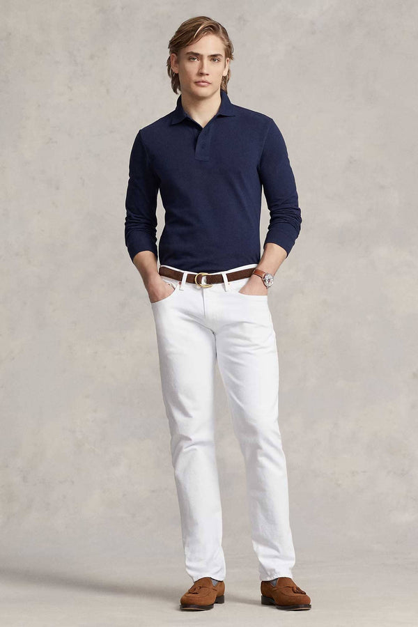 Elo Polo Republica Men's Long Sleeve Pique Polo Shirt Navy