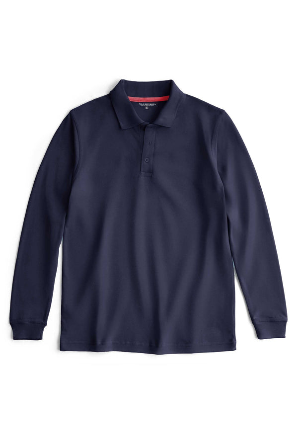 Elo Polo Republica Men's Long Sleeve Pique Polo Shirt Navy