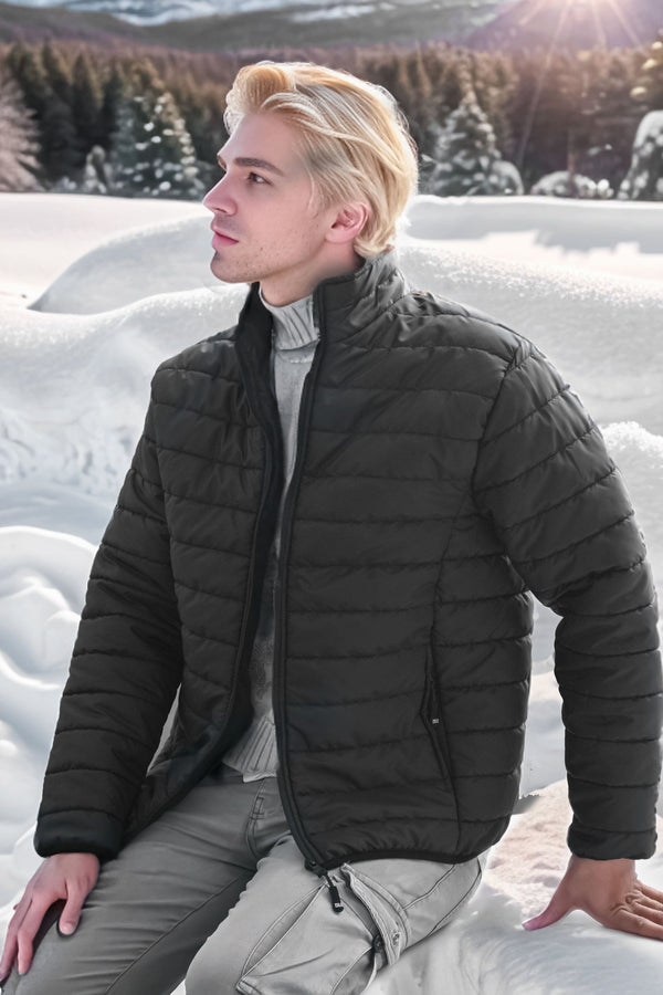 elo Polo Republica Men's Long Sleeve Puffer Jacket Black
