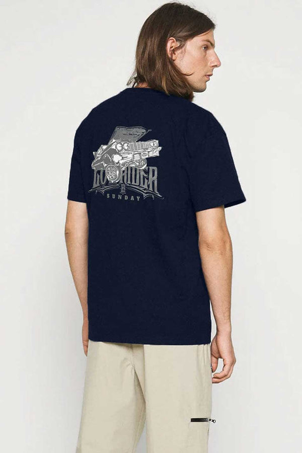 Elo Polo Republica Men's Low Rider Printed Crew Neck Tee Shirt Navy