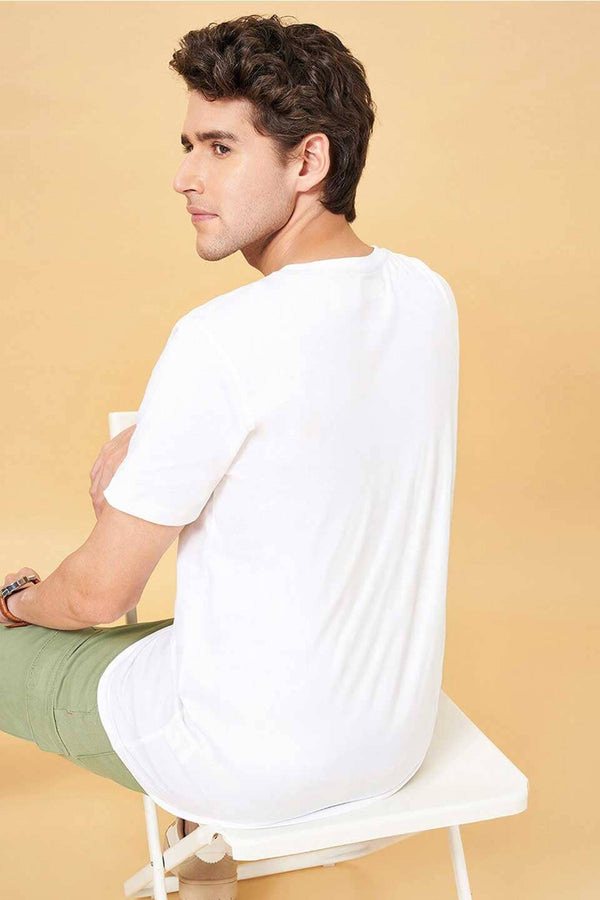 Elo Polo Republica Men's Magnolia Printed Tee Shirt White