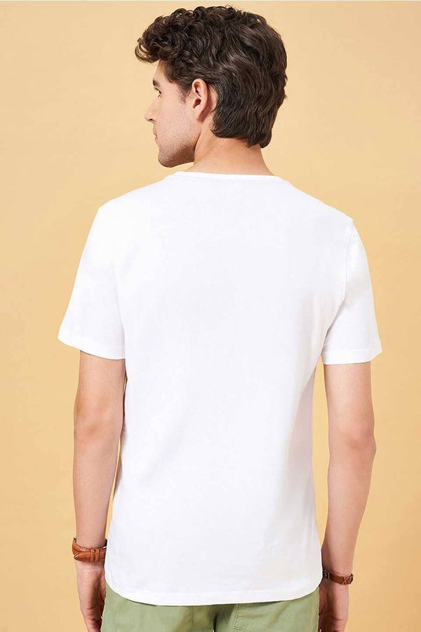 Elo Polo Republica Men's Magnolia Printed Tee Shirt White