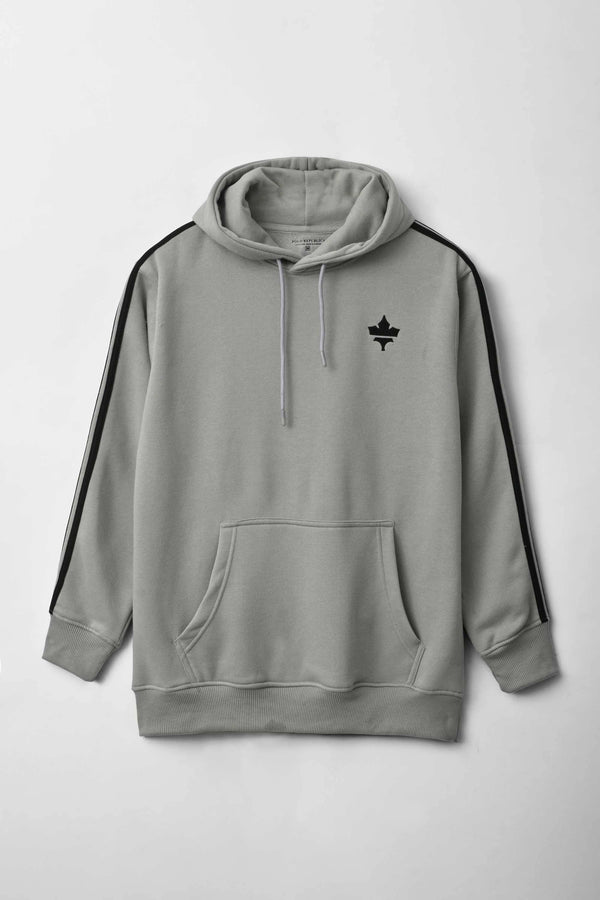 Elo Polo Republica Men's Maple Leaf Embroidered Fleece Pullover Hoodie Black