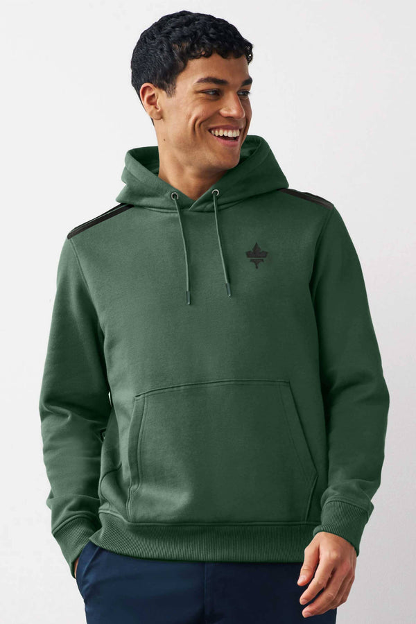 Elo Polo Republica Men's Maple Leaf Embroidered Fleece Pullover Hoodie Red