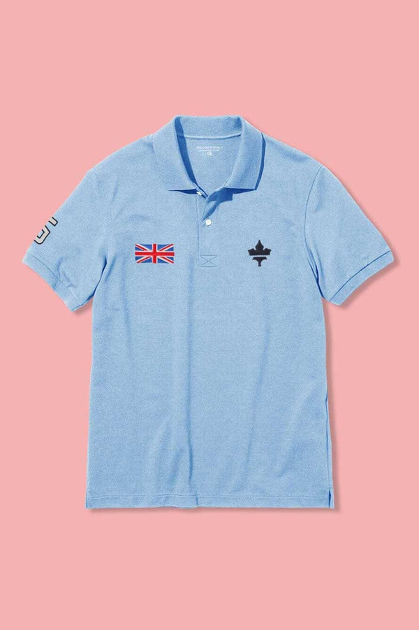 Elo Polo Republica Men's Maple Leaf & Flag Embroidered Short Sleeve Polo Shirt Sky