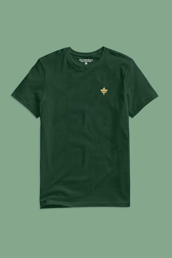 Elo Polo Republica Men's Maple Leaf Printed Crew Neck Tee Shirt Red