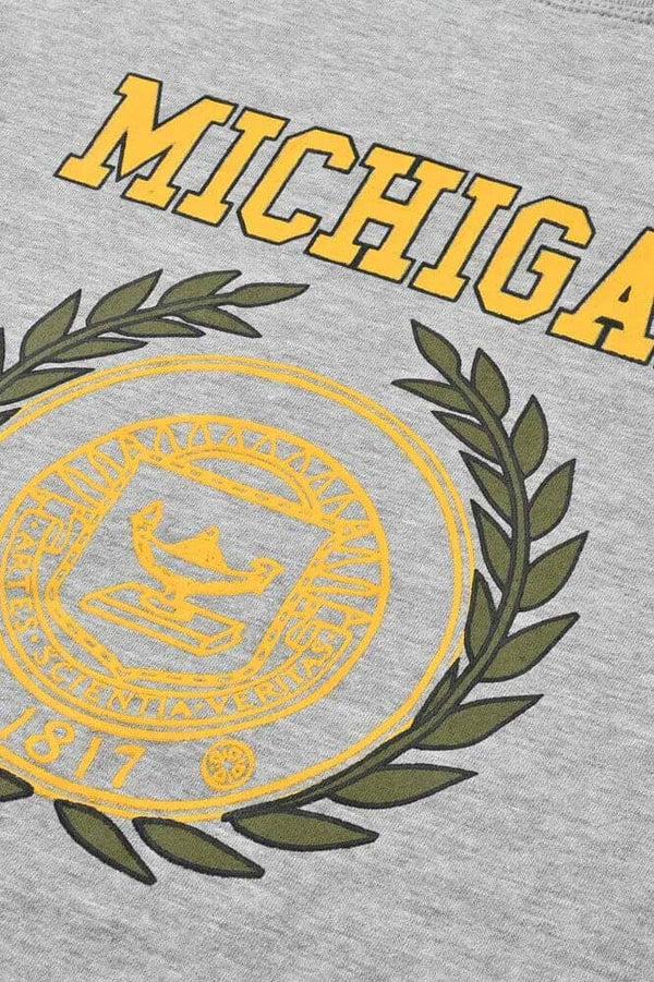 Elo Polo Republica Men's Michigan Printed Fleece Sweat Shirt Heather Grey