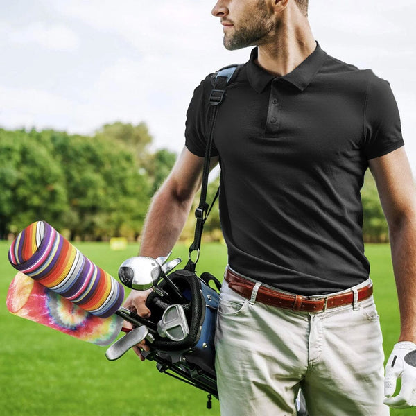 Elo Polo Republica Men's Moisture Wicking Activewear Polo Shirt Black