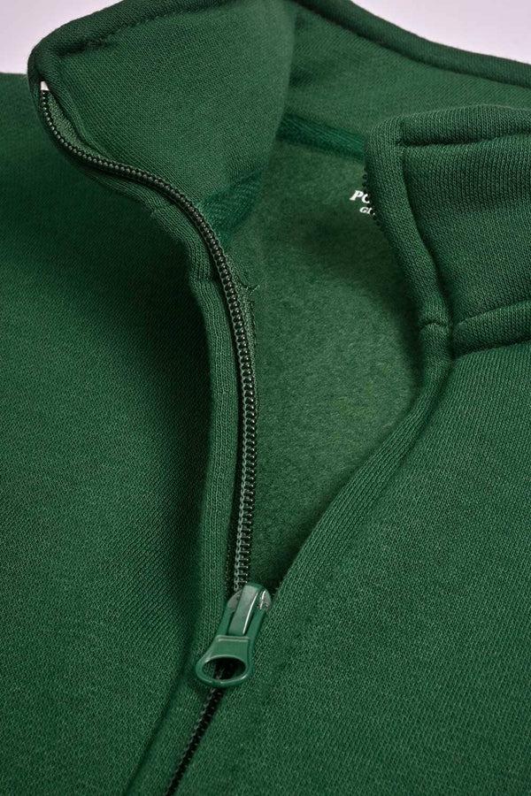 Elo Polo Republica Men's Moose Embroidered Fleece Zipper Jacket Bottle Green