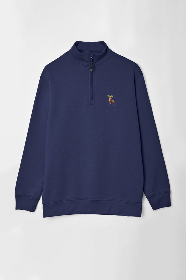 Elo Polo Republica Men's Moose Quarter Zipper Long Sleeve Sweat Shirt Red