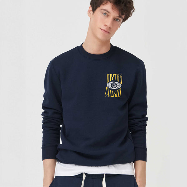 elo Polo Republica Men's Myths Trust Printed Long Sleeve Sweat Shirt Navy