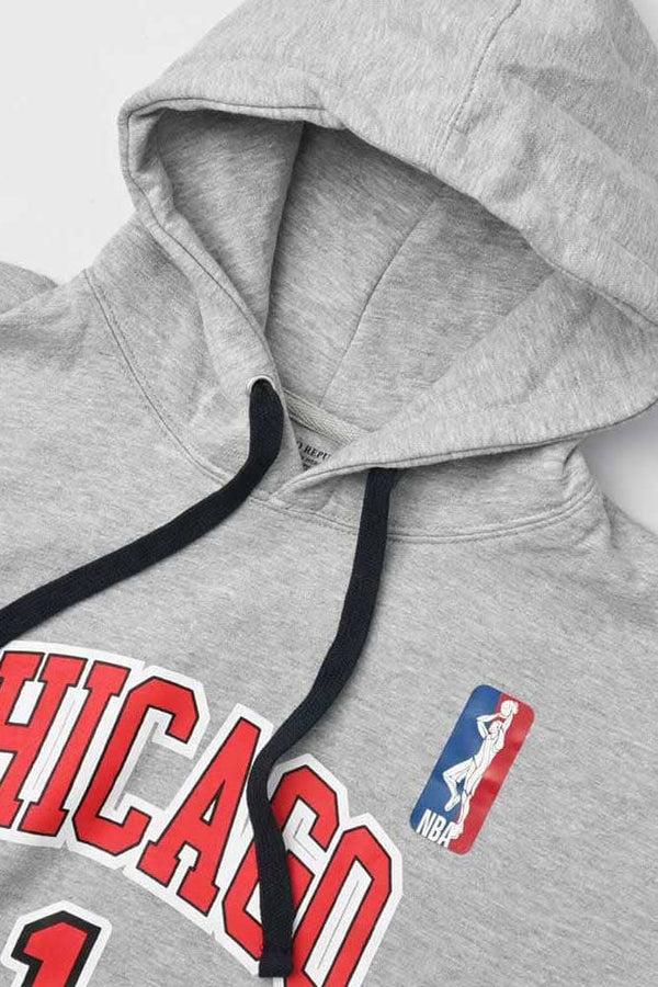 Elo Polo Republica Men's NBA Chicago Printed Fleece Pullover Hoodie Heather Grey