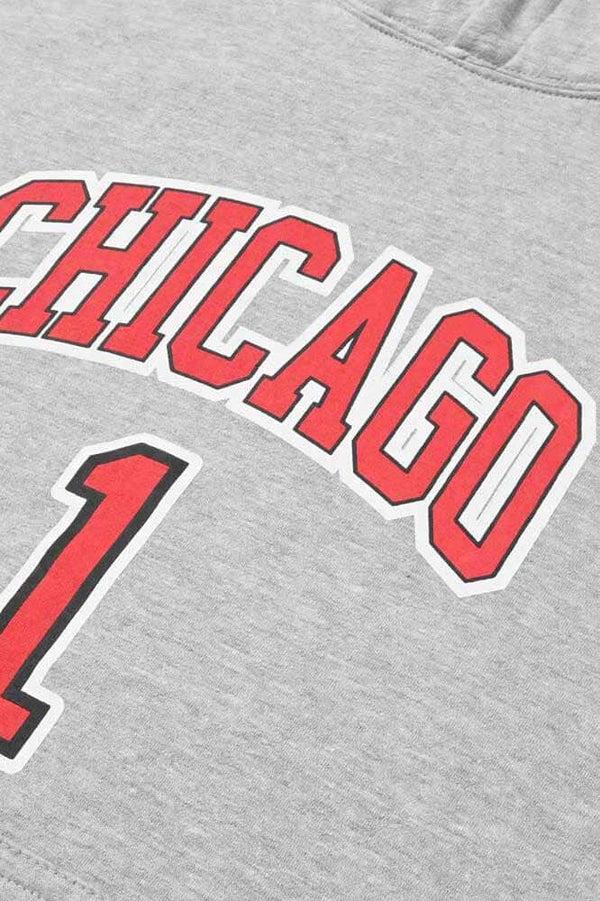 Elo Polo Republica Men's NBA Chicago Printed Fleece Pullover Hoodie Heather Grey