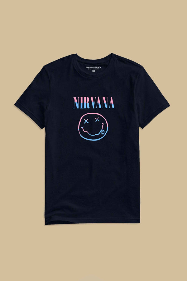 Elo Polo Republica Men's Nirvana Printed Crew Neck Tee Shirt Navy