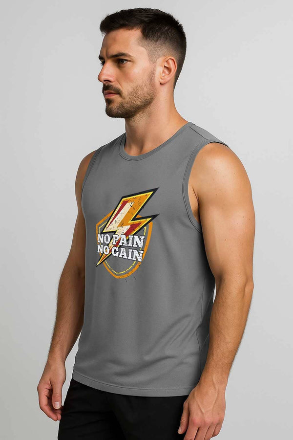 Elo Polo Republica Men's No Pain No Gain Activewear Tank Top Black