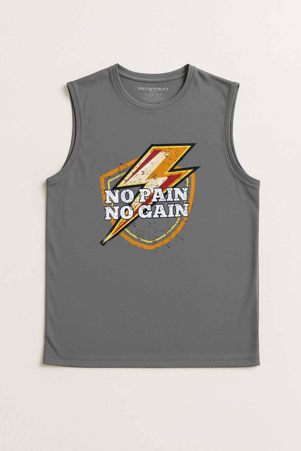 Elo Polo Republica Men's No Pain No Gain Activewear Tank Top Black