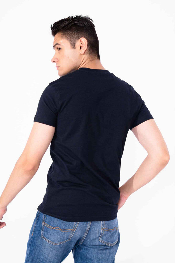 Elo Polo Republica Men's Northern Sky Printed Crew Neck Tee Shirt Navy