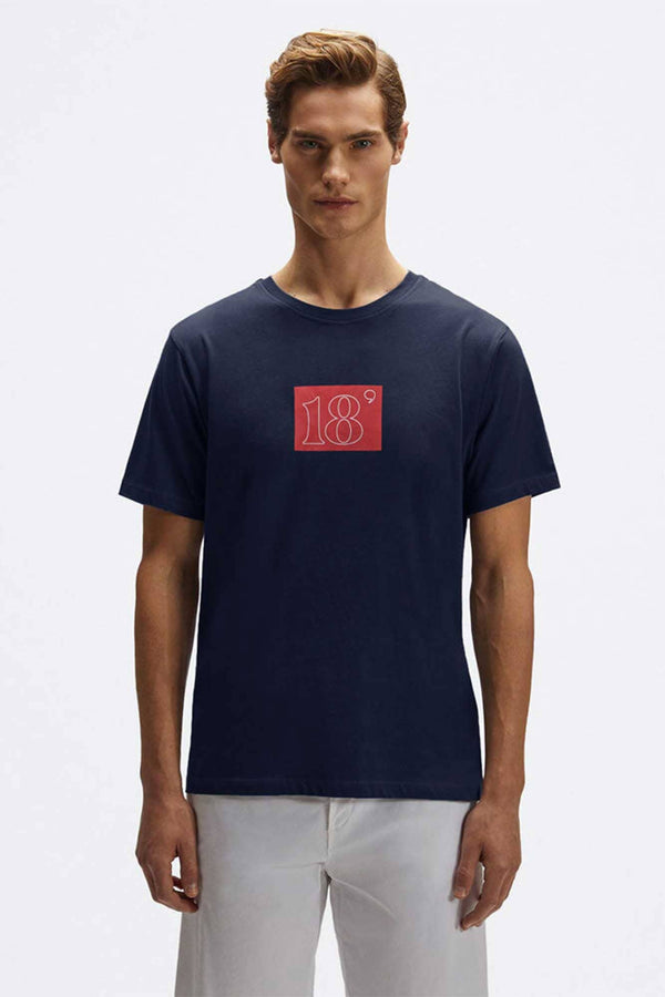 Elo Polo Republica Men's Now Or Never 18 Printed Crew Neck Tee Shirt Navy
