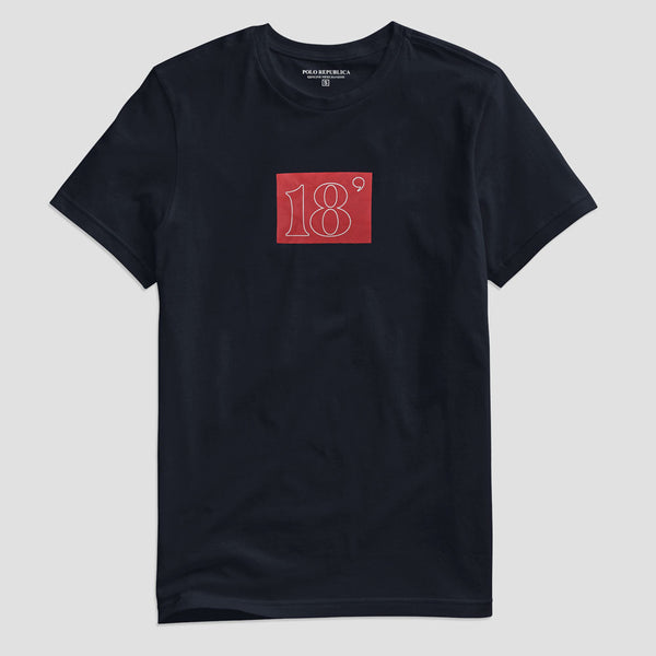 elo Polo Republica Men's Now Or Never 18 Printed Crew Neck Tee Shirt Navy