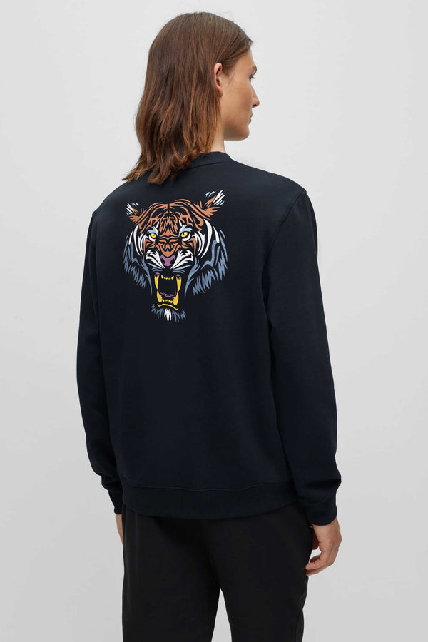 Elo Polo Republica Men's Obey Printed Long Sleeve Sweat Shirt Navy